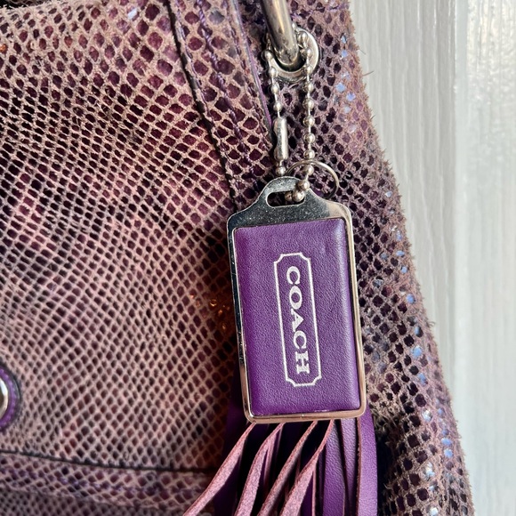 Coach Exotic Leather Park Python Purple Handbag - Picture 3 of 10